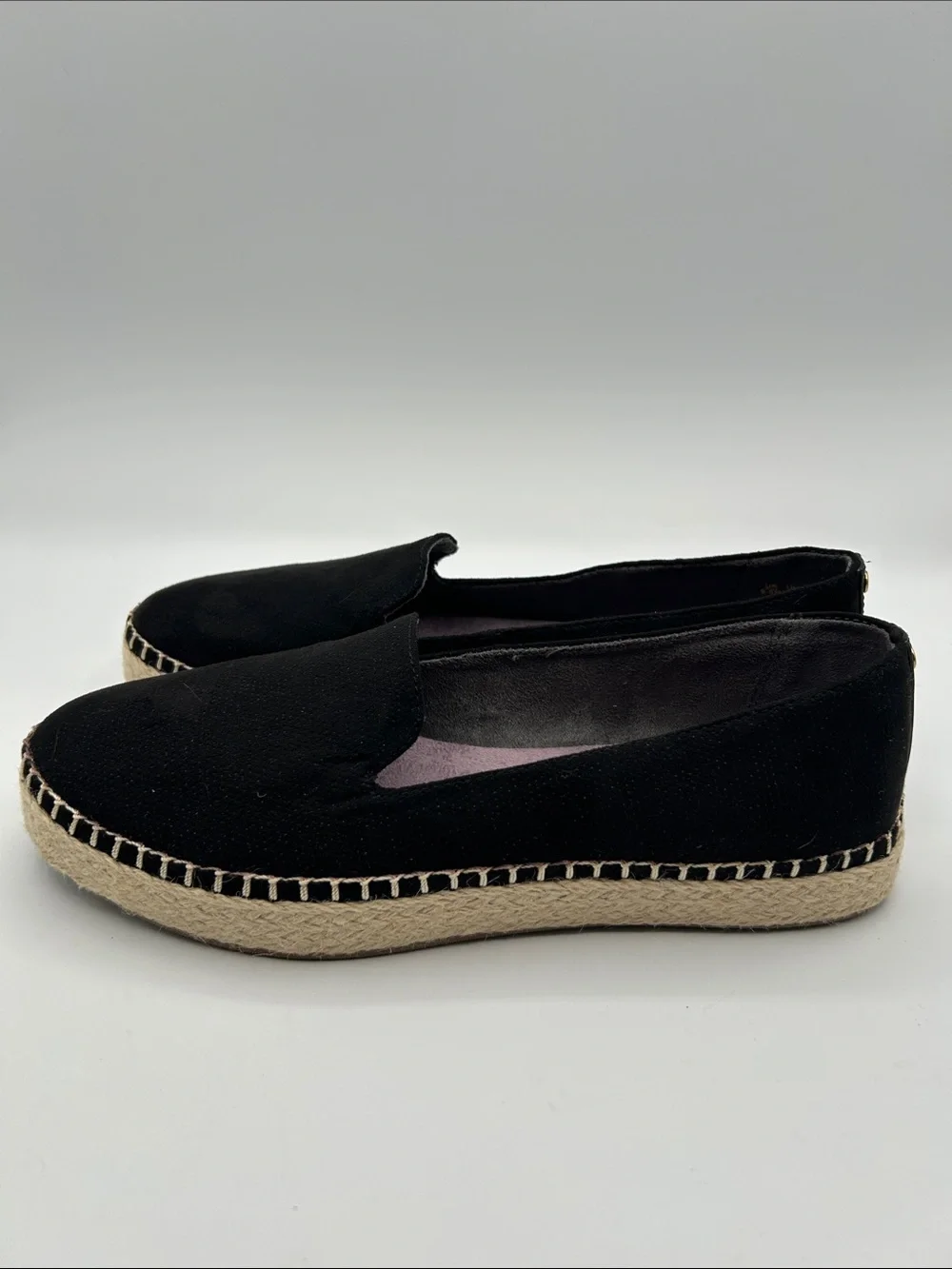 Dr. Scholl's Black Canvas Espadrille Slip-On Platform Shoes